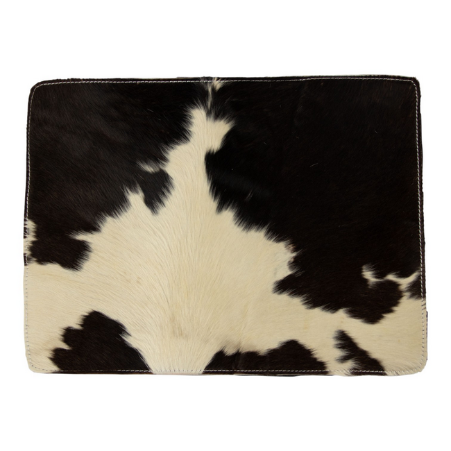Mars & More placemat koehuid rechthoek zwart/wit 30x40cm