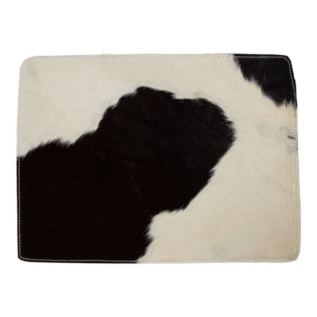 Mars & More placemat koehuid rechthoek zwart/wit 30x40cm