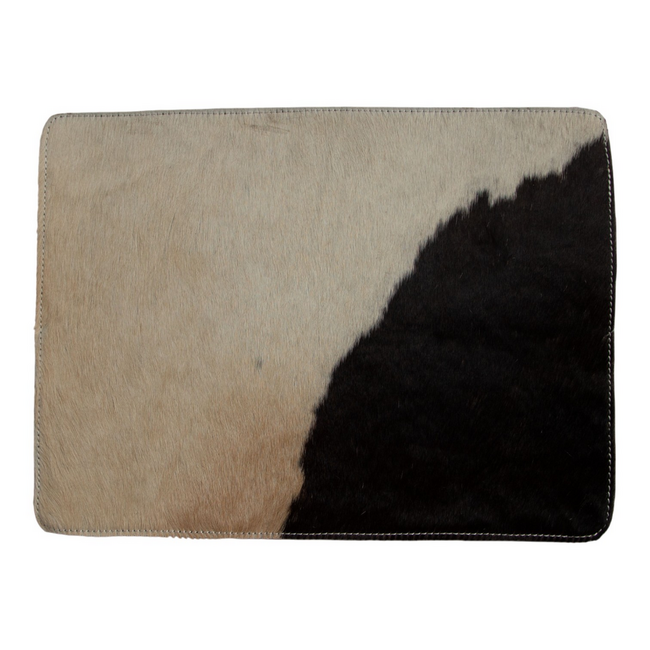 Mars & More placemat koehuid rechthoek zwart/wit 30x40cm