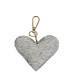 Mars & More sleutelhanger koehuid hart grijs small 9cm goud