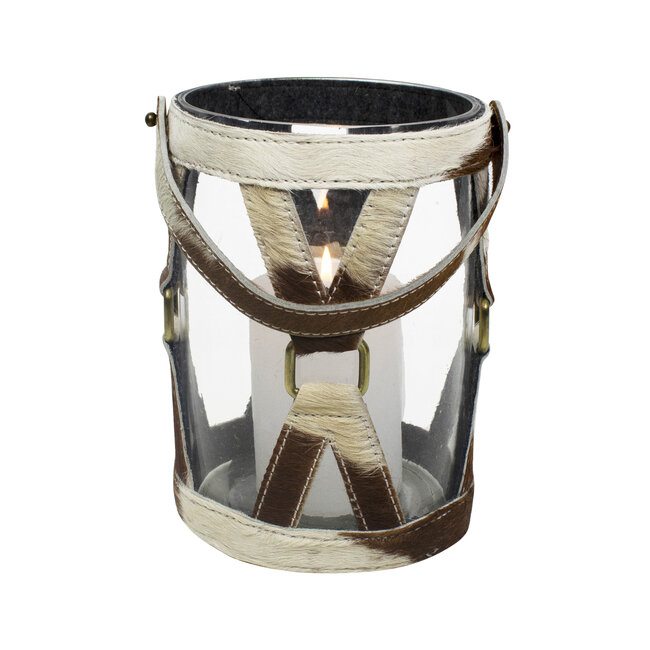 Mars & More *windlicht koe hengsel bruin/wit 20cm*