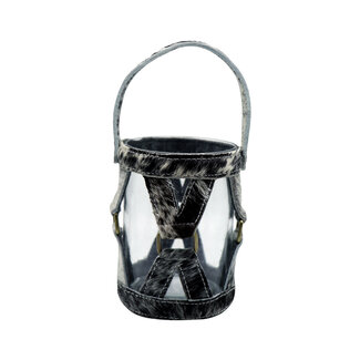 Mars & More *windlicht koe hengsel zwart/wit 15cm*