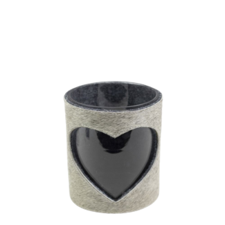 Mars & More windlicht koe hart grijs 10cm