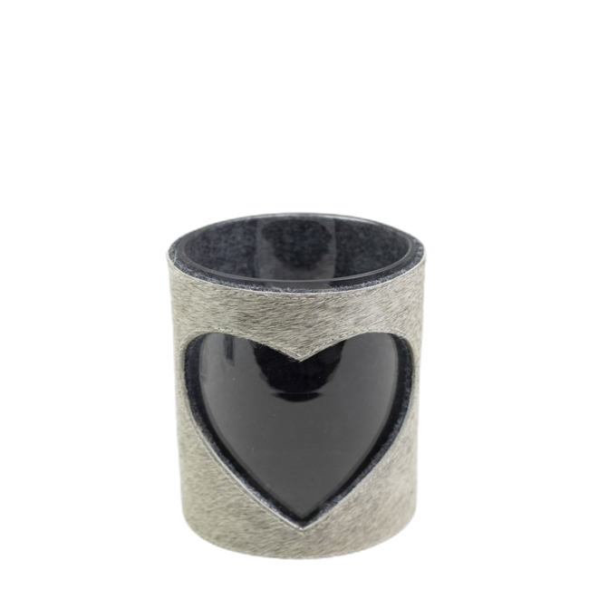 Mars & More windlicht koe hart grijs 10cm