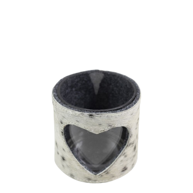 Mars & More windlicht koe hart zwart/wit 10cm