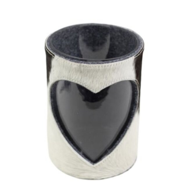 Mars & More windlicht koe hart zwart/wit 20cm