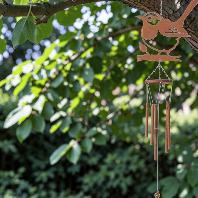 Bali-Dreams Winterkoning  windgong  bruin roest 70cm