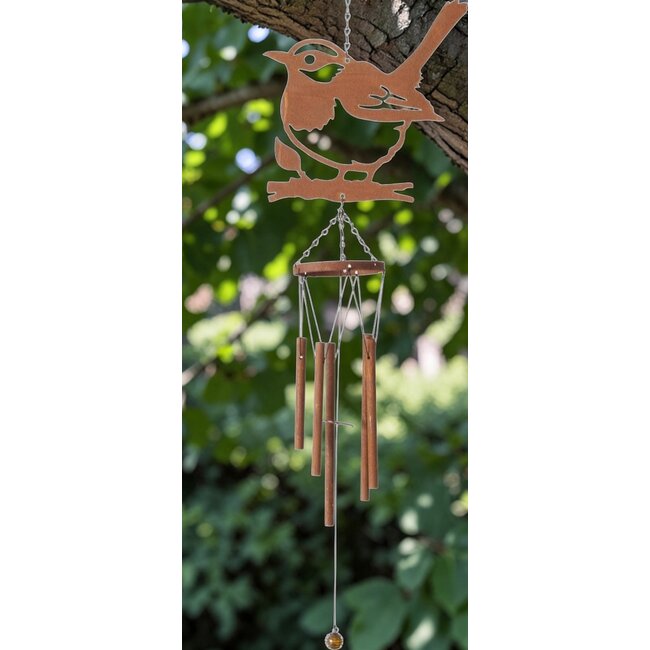 Bali-Dreams Winterkoning  windgong  bruin roest 70cm