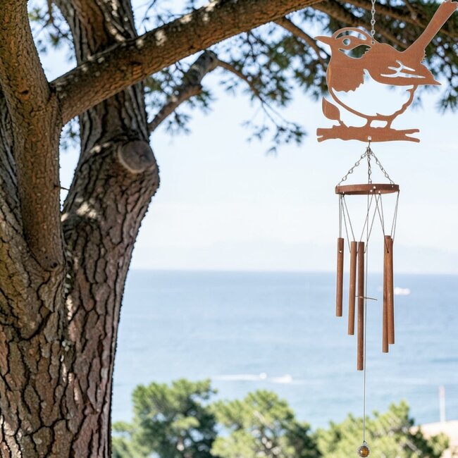 Bali-Dreams Winterkoning  windgong  bruin roest 70cm