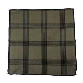 Linen & More Black Check Servet sage 40x40cm (set of 2)