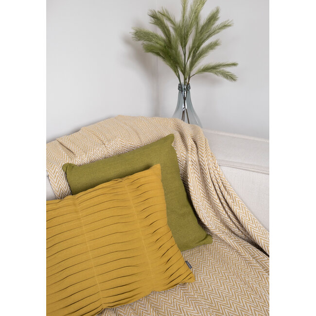Linen & More Pleated  kussen geel 40x60cm