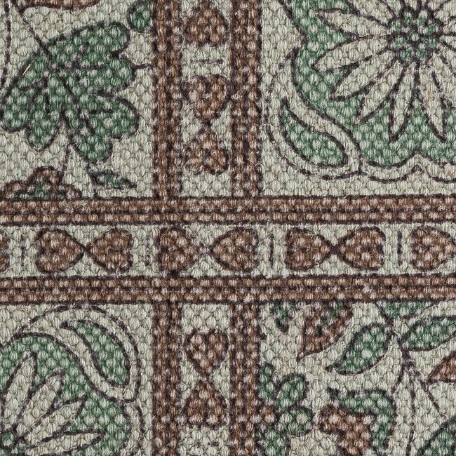 Linen & More Floral Button Stitching kussen groen 60x60cm