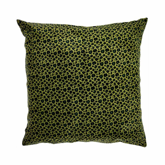 Linen & More Leopard kussen groen 60x60cm