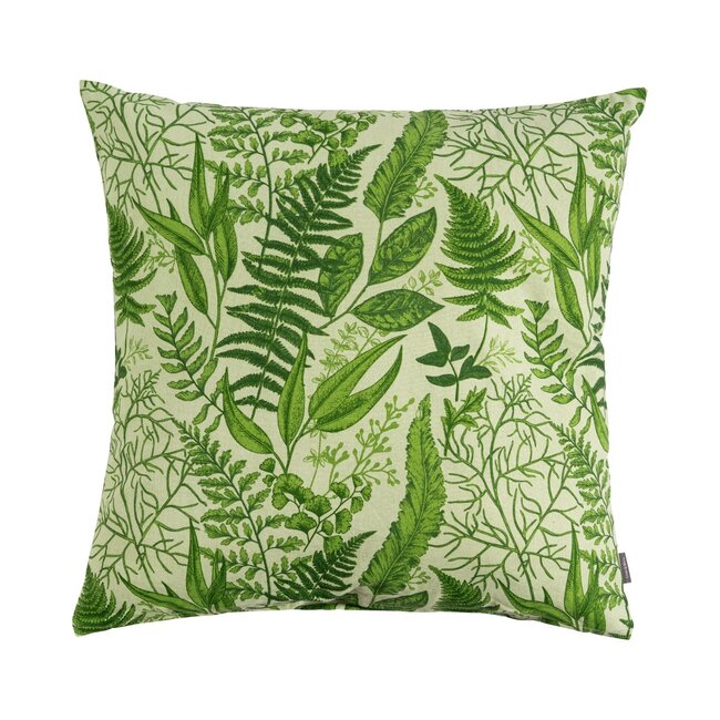Linen & More Fern Print kussen groen 60x60cm
