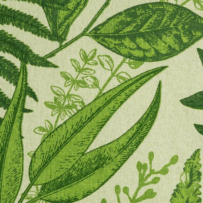 Linen & More Fern Print kussen groen 60x60cm