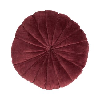 Linen & More Flower kussen bordeaux dia40x12cm