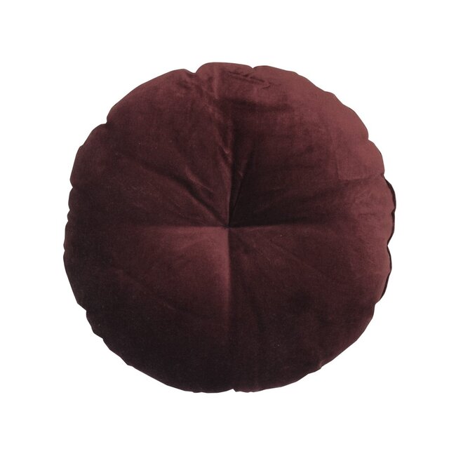 Linen & More Flower kussen bordeaux dia40x12cm