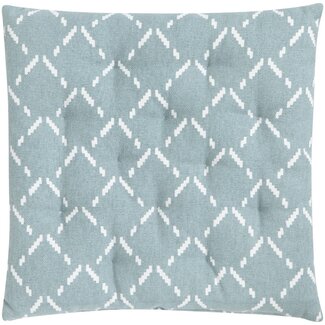 Linen & More Cuba Graphic stoelkussen blauw 40x40cm+5cm