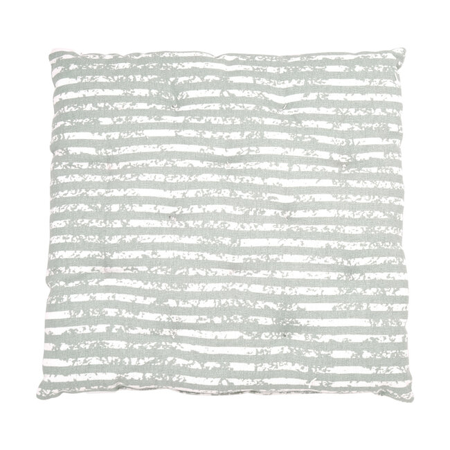 Linen & More Vintage Stripe stoelkussen groen 40x40cm+5cm