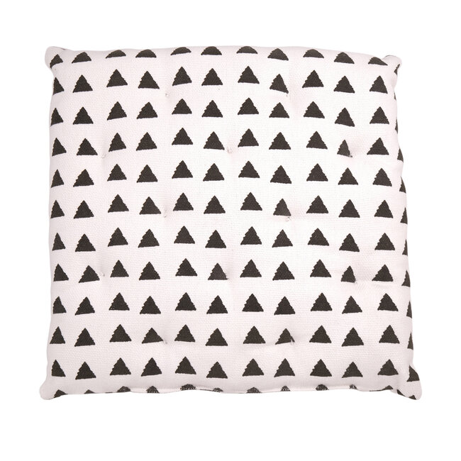 Linen & More Triangle  stoelkussen zwart 40x40cm+5cm