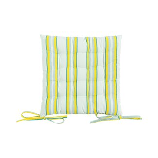 Linen & More Multi Stripe stoelkussen groen 40x40cm+5cm