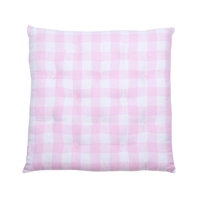 Linen & More Ollie stoelkussen roze 40x40cm+5cm