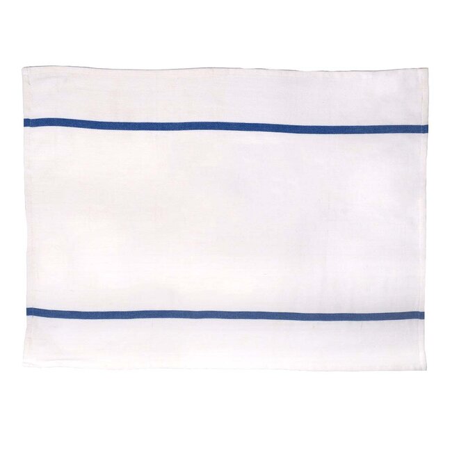 Linen & More Herringbone Stripe Keukenhanddoek blauw+grijs+rood 50x70cm (set of 3)