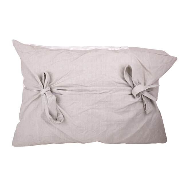 Linen & More Cushion Jasmin 50x70 ties grey -white
