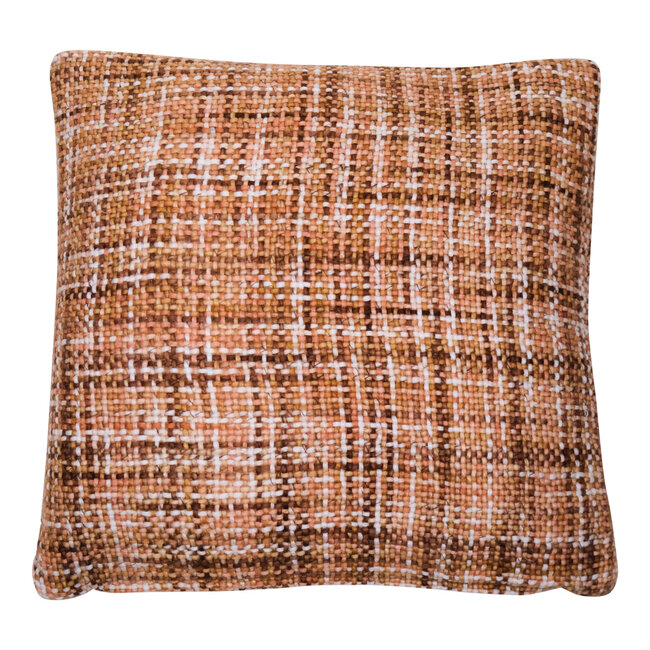 Linen & More Yara kussen roze bruin 45x45cm