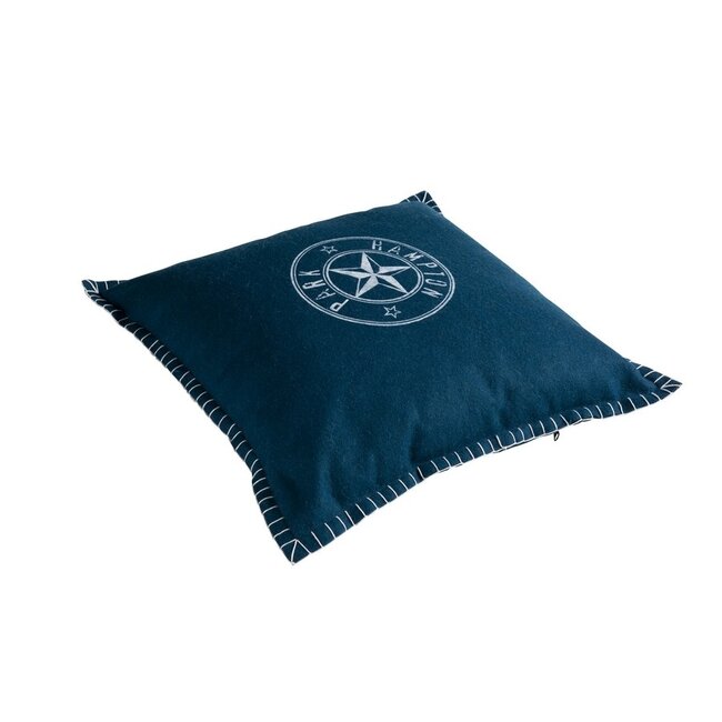 Linen & More Hampton kussen blauw 45x45cm (8 rings)