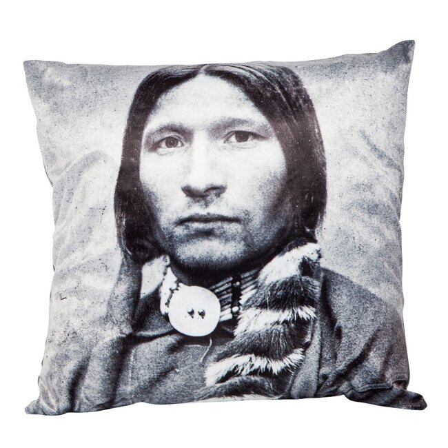 Linen & More Native kussen zwart wit 45x45cm