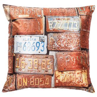 Linen & More Plates kussen bruin 45x45cm