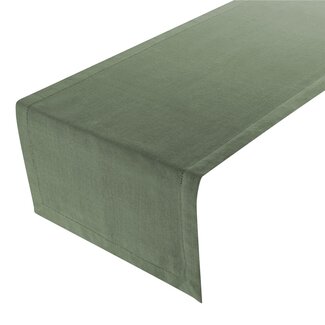 Linen & More Indi Tafelloper army groen 50x140cm