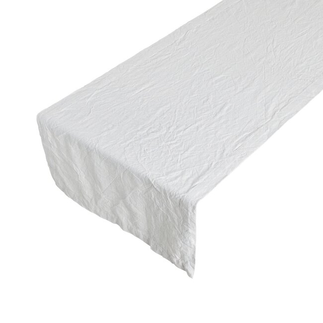 Linen & More Sara Stonewash Tafelloper zilver grijs 50x140cm