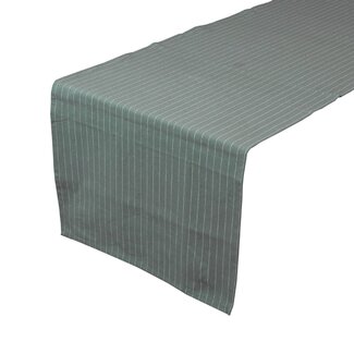 Linen & More Pinstripe Tafelloper sage groen 50x140cm