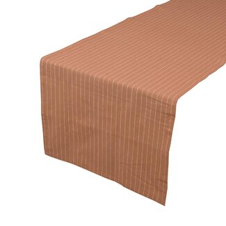 Linen & More Pinstripe Tafelloper cafe bruin 50x140cm