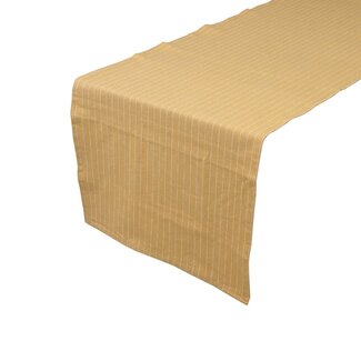 Linen & More Pinstripe Tafelloper c. geel 50x140cm