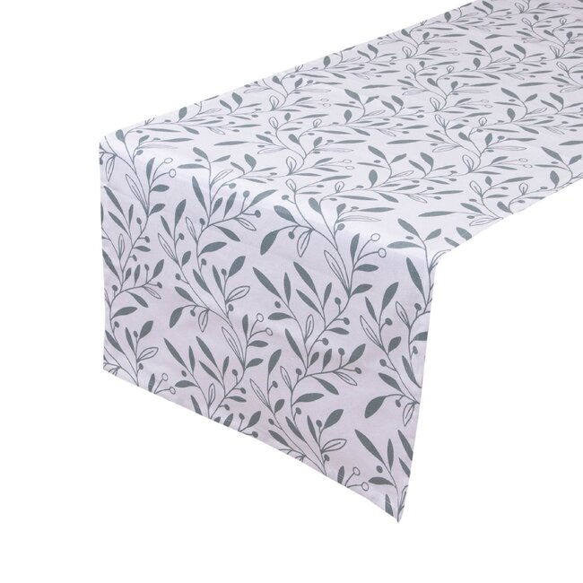 Linen & More Liberty Tafelloper sage groen 50x140cm