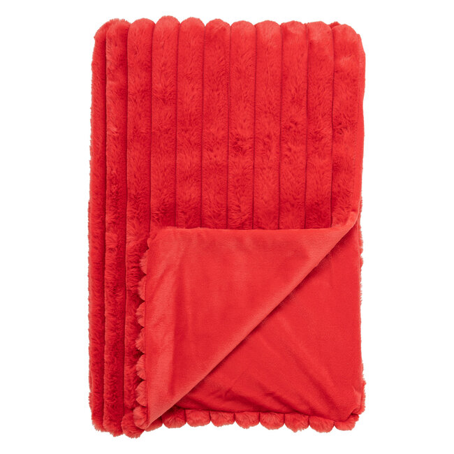 Linen & More Montreal plaid rood 140x200cm