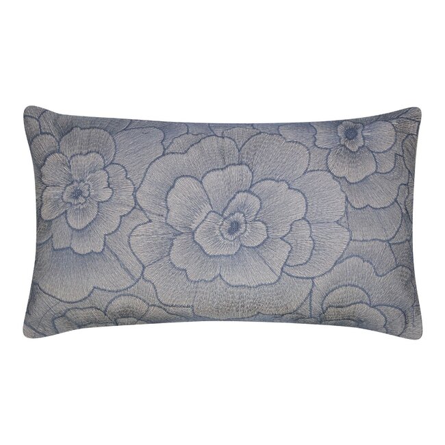Linen & More Rosanna Kussen geborduurd blauw 30x50cm