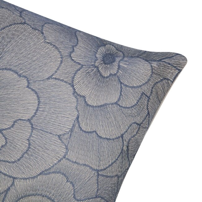 Linen & More Rosanna Kussen geborduurd blauw 30x50cm