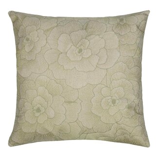 Linen & More Rosanna Kussen geborduurd licht groen 45x45cm