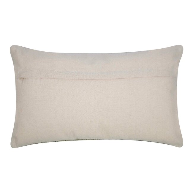 Linen & More Rosanna Kussen geborduurd donker groen 30x50cm