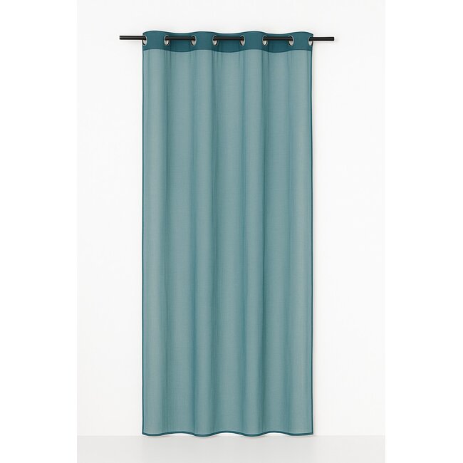 Linen & More Monna gordijn petrol 8 rings 135 x 260 cm