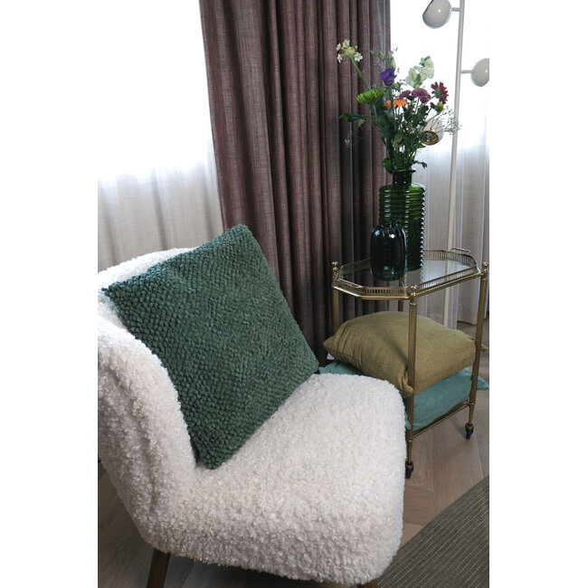 Linen & More Dots sierkussen groen 45x45cm