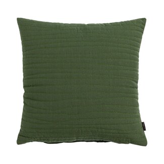 Linen & More Uneven stitching army green cushion 45 x 45 cm