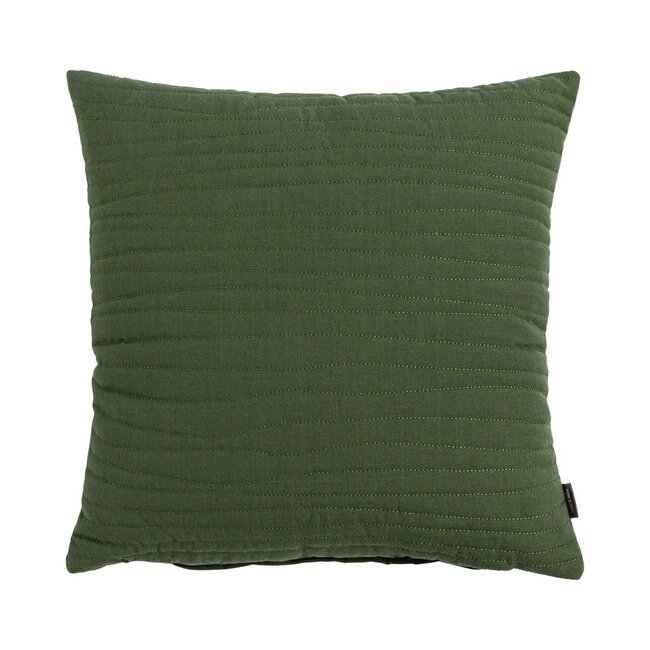 Linen & More Uneven stitching army green cushion 45 x 45 cm