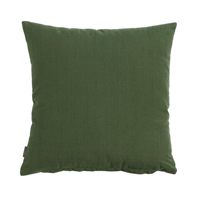 Linen & More Uneven stitching army green cushion 45 x 45 cm