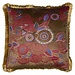 Mars & More sierkussen fluweel gouden franjes bloemig taupe 45x45cm