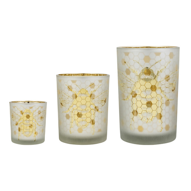 Mars & More windlicht  bij goud small 8cm